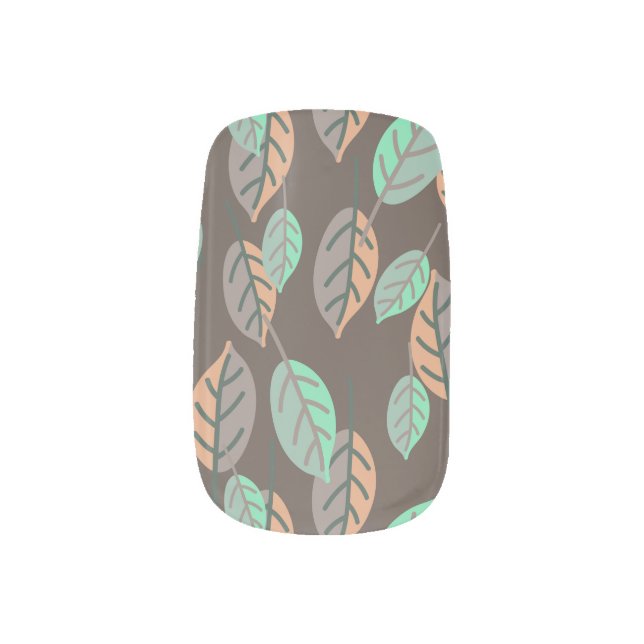 forest leaves minx nail art (Left Thumb)
