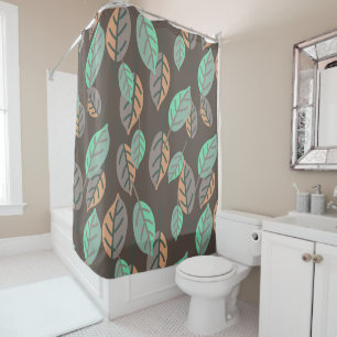 forest leaves shower curtain