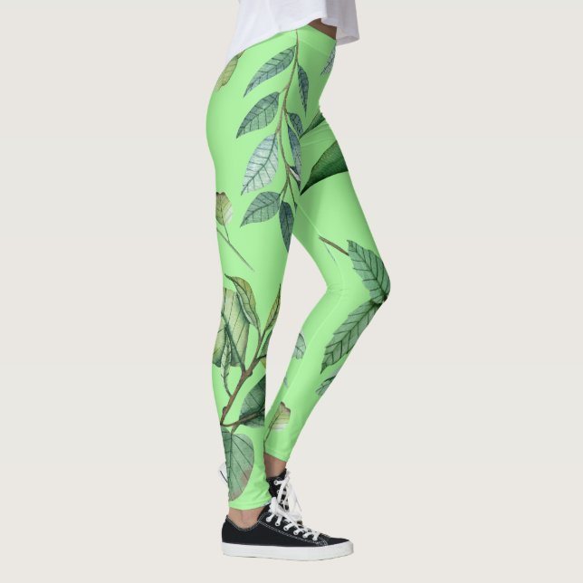 Forest Leggings | Tree Leaves Nature Yoga Pants  (Right)