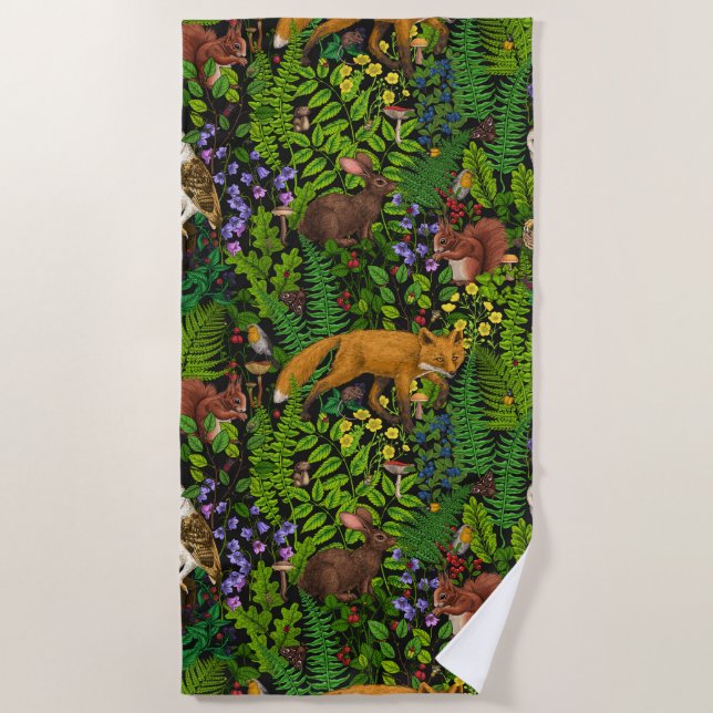 Forest life beach towel (Front)