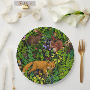Forest life paper plates