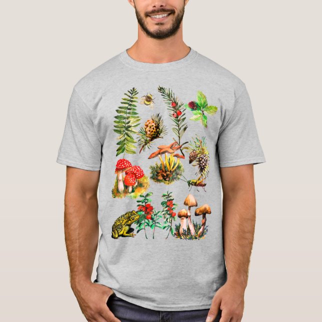 Forest life, wild mushrooms T-Shirt (Front)