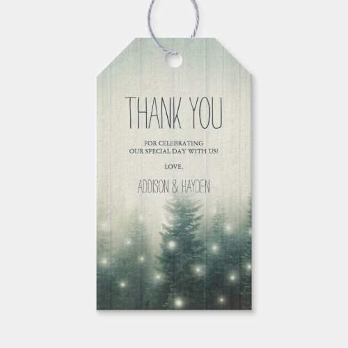 Forest Lights  Rustic Thank You Gift Tags