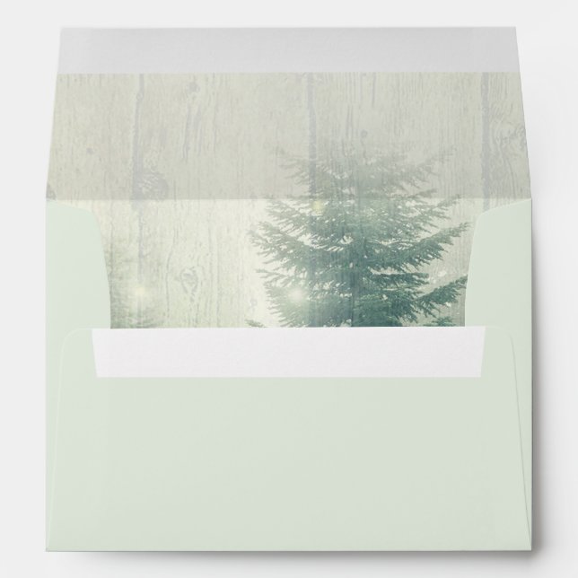 Forest Lights | Rustic Wedding Envelope (Back (Bottom))