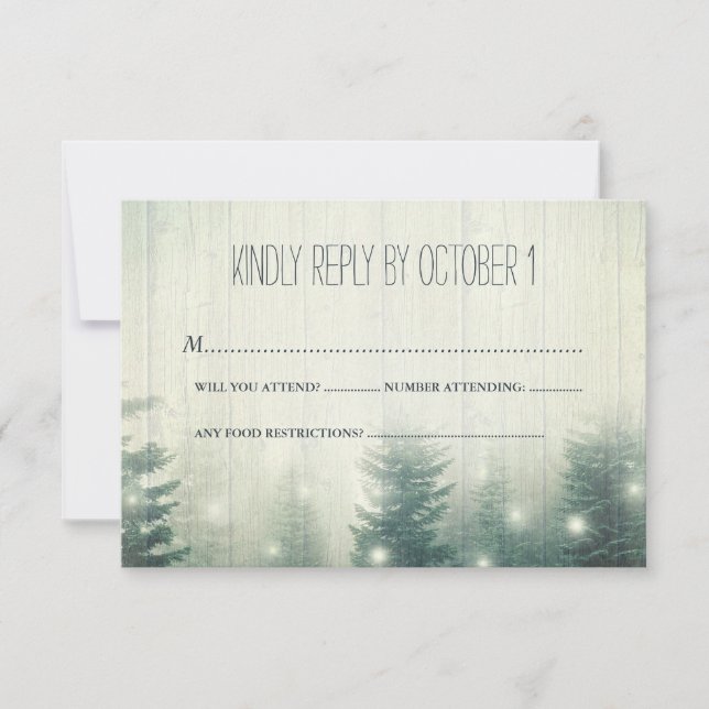Forest Lights | Rustic Wedding | RSVP (Front)