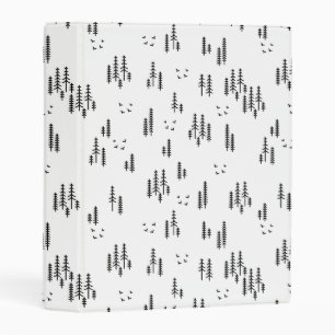 Forest Line Art Pattern Mini Binder