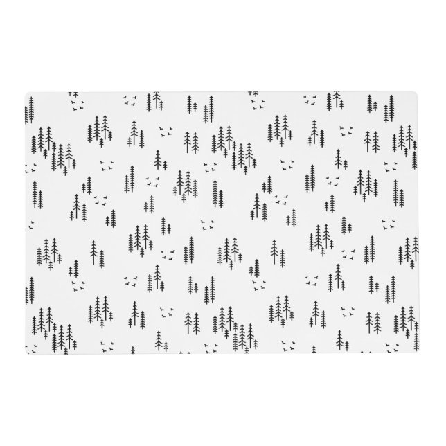 Forest Line Art Pattern Placemat (Front)