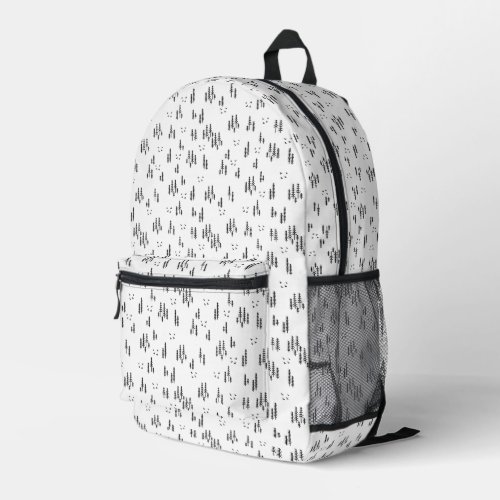 Forest Line Art Pattern Printed Backpack