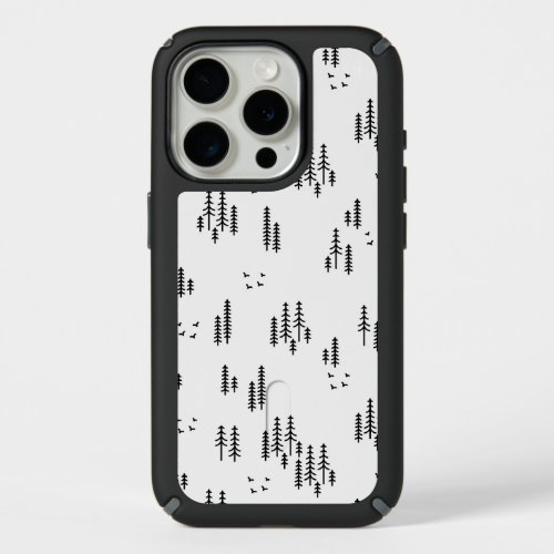 Forest Line Art Pattern iPhone 15 Pro Case