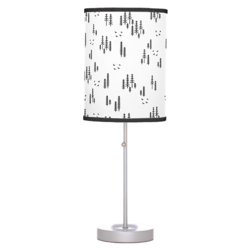 Forest Line Art Pattern Table Lamp