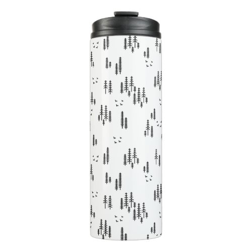 Forest Line Art Pattern Thermal Tumbler