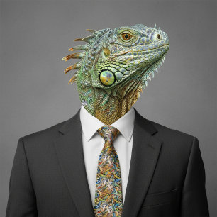 forest lizard clump neck tie