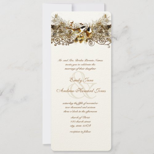 Forest Love Birds Chickadees Wedding Invitation