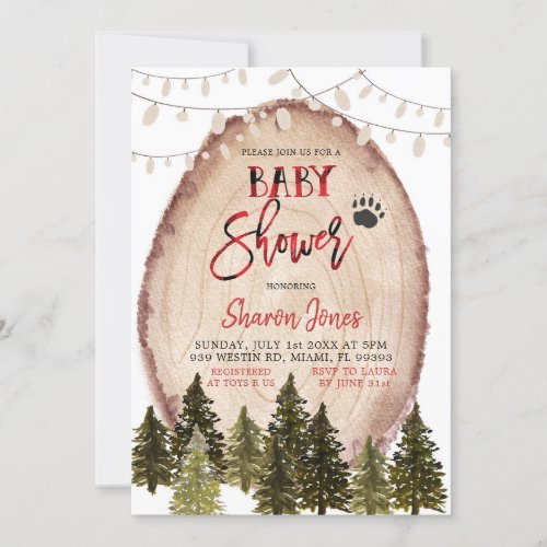 Forest Lumberjack Baby Shower Invitation