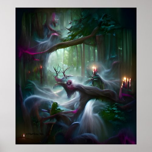 Forest Magic Digital Art Poster Print