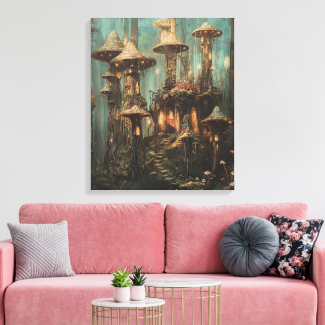 Forest Magic Mushroom Canvas Print (Insitu(LivingRoom))