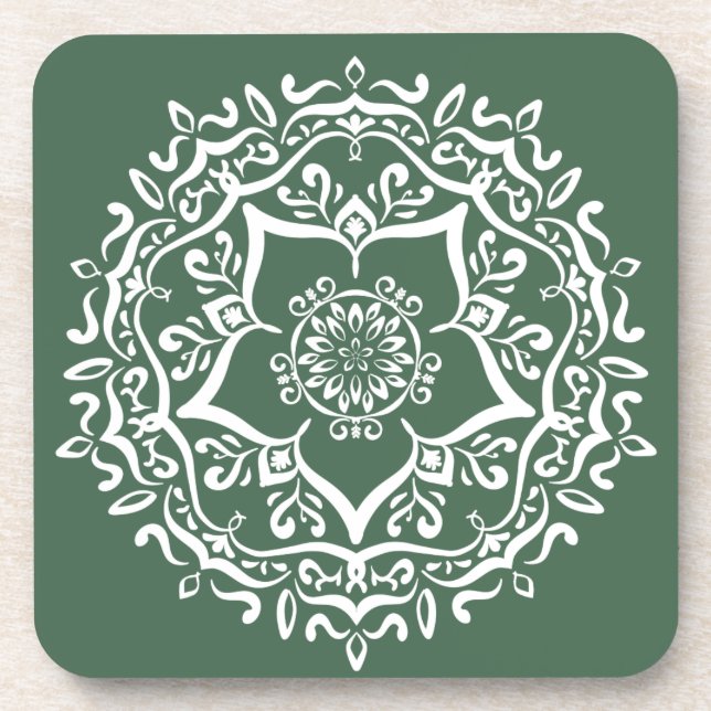 Forest Mandala Beverage Coaster (Front)