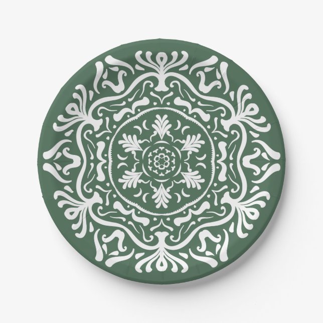 Forest Mandala Paper Plates (Front)
