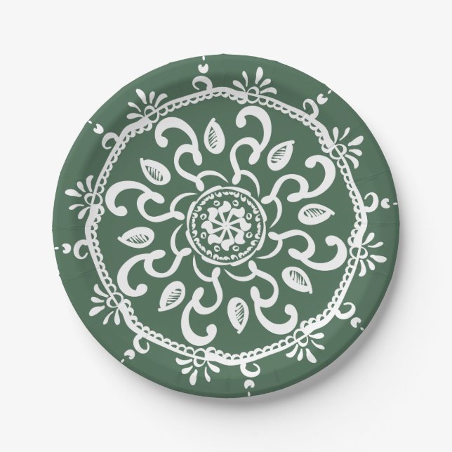 Forest Mandala Paper Plates (Front)