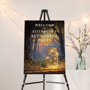 Forest Mason Jar Retirement Party Welcome Sign