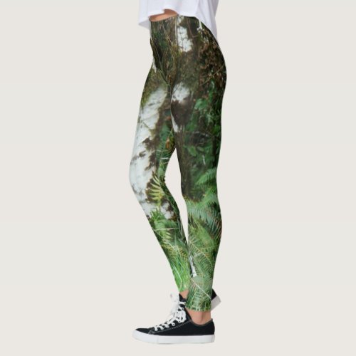 Forest Meadow Trees Ferns All Over Print Leggings