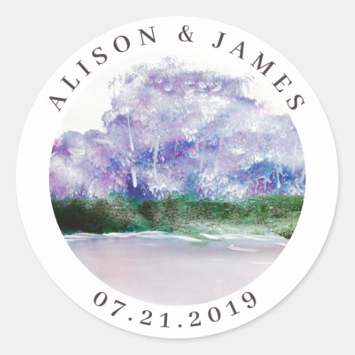 Forest Meditation  Monogram Wedding Sticker