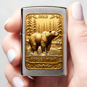 Forest Might Grizzly River Gold Zippo Lighter