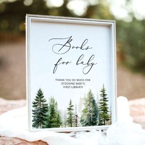 Forest minimalist baby shower Books for baby Poster