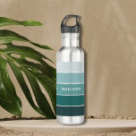 Forest Mist Color Block Personalized Name Stainless Steel Water Bottle<br><div class="desc">This colorful and modern design features a color-block pattern in green hues with your personalized name #waterbottles #drinkware #personalizedgifts</div>