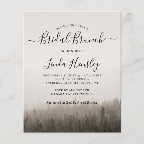 Forest Misty Landscape Bridal Brunch Invitation