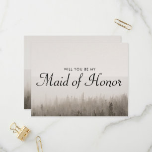 Forest Misty Landscape Maid Of Honor Proposal Invitation Postcard