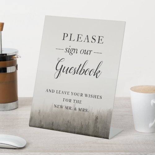 Forest Misty Landscape Wedding Guestbook Sign