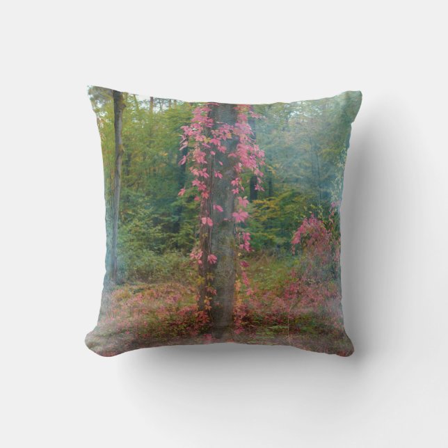 Forest mood  poster throw pillow (Front)