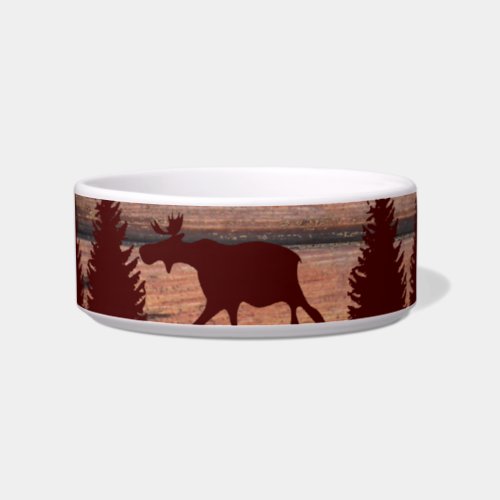 Forest Moose Wolf Wilderness Mountain Cabin Rustic Bowl