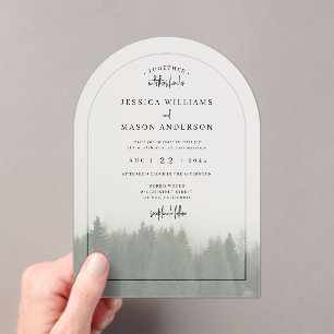 Forest Mountain Acrylic Wedding Invitation