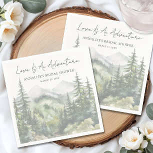 Forest Mountain Adventure Bridal Shower Napkins