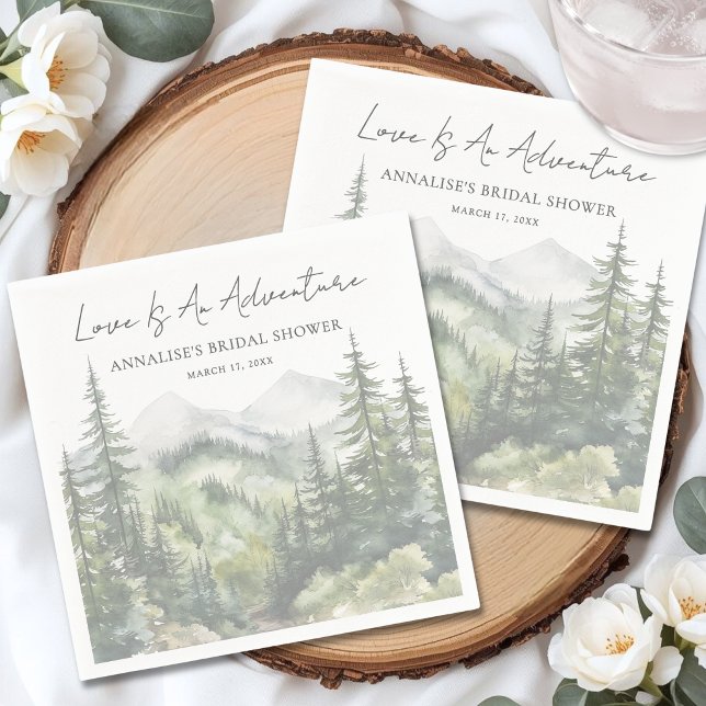 Forest Mountain Adventure Bridal Shower Napkins (Forest Mountain Adventure Bridal Shower Napkins )