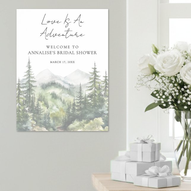 Forest Mountain Adventure Bridal Shower Poster (Forest Mountain Adventure Bridal Shower Poster )