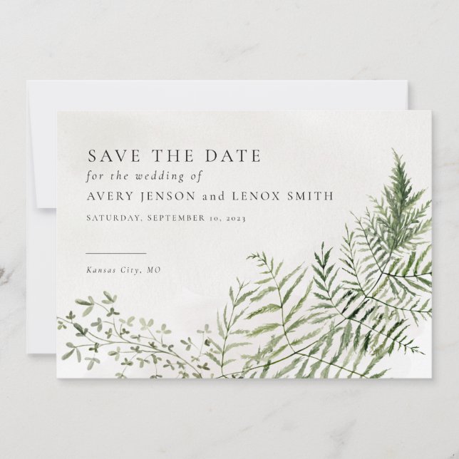 Forest Mountain Greenery Rustic Save The Date Invitation (Front)