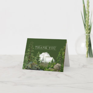 Forest Mountain Landscape Nature Wedding Letterpress Thank You Card