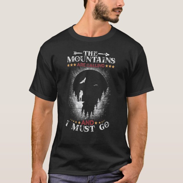 Forest Mountain Outdoors Nature Wildlife Trees Ret T-Shirt (Front)