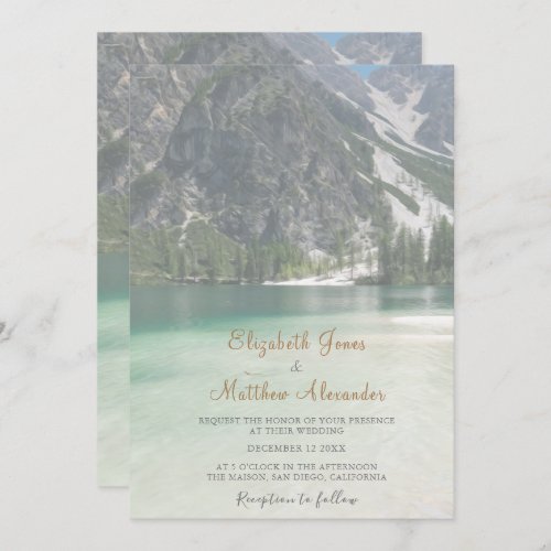 Forest Mountain Pine Trees Wedding Invitation