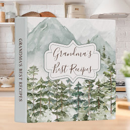 Forest Mountain Recipe Cookbook Organizer 3 Ring Binder