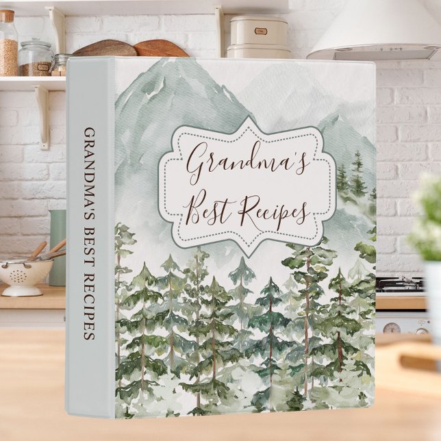 Forest Mountain Recipe Cookbook Organizer Mini Binder (In situ Kitchen)