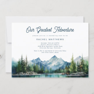 Forest Mountain Rustic Adventure Baby Shower Invitation