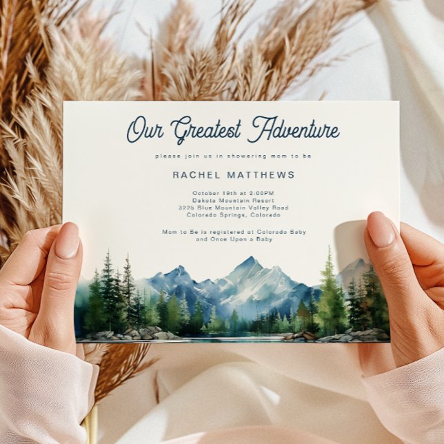 Forest Mountain Rustic Adventure Baby Shower  Invitation (Creator Uploaded)