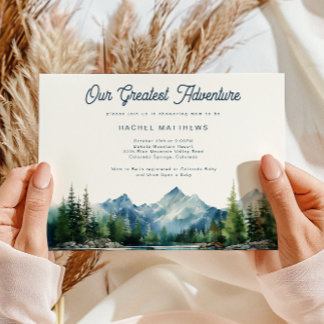 Forest Mountain Rustic Adventure Baby Shower Postcard