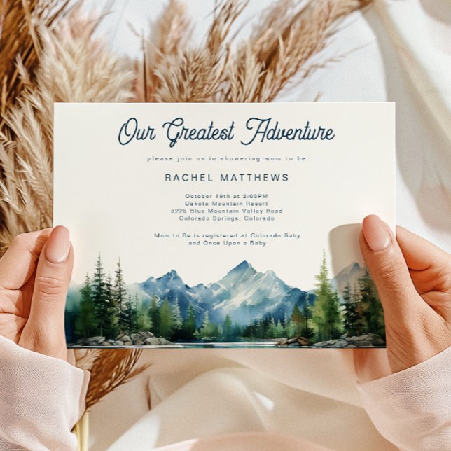Forest Mountain Rustic Adventure Baby Shower  Postcard (Creator Uploaded)