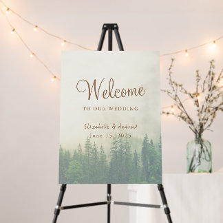 Forest Mountain Wedding Foam Board
