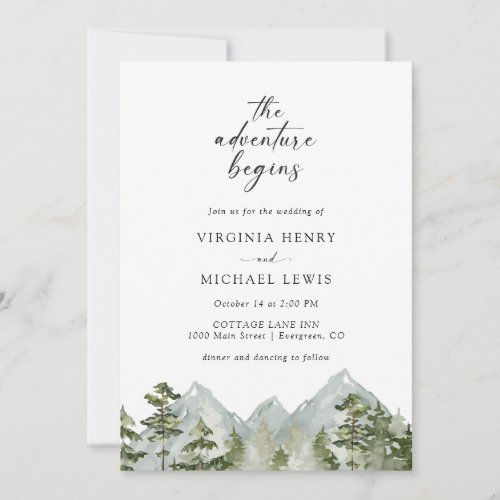 Forest Mountain Wedding Invitation